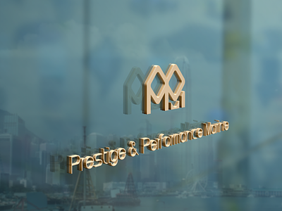 PPM Logo on Glass Wall carbon fiber gold logo sliver titanium yacht branding