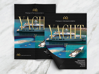 PPM Advertising Leaflet advertising branding carbon fiber gold leaflet logo sliver yacht