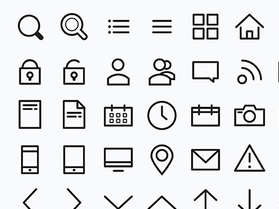 Thin Icon Set black design icons illustrator cc ui ux vector