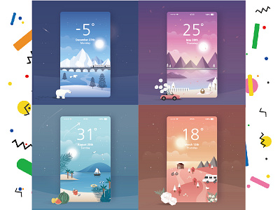 weather app app design illustration ui