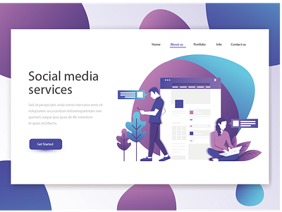 social web design illustration ui web