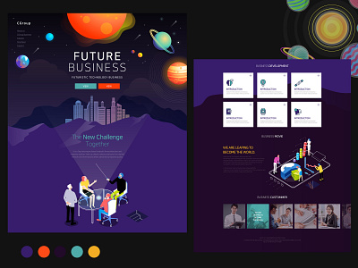 planet Web design icon illustration planet purple ui universe web