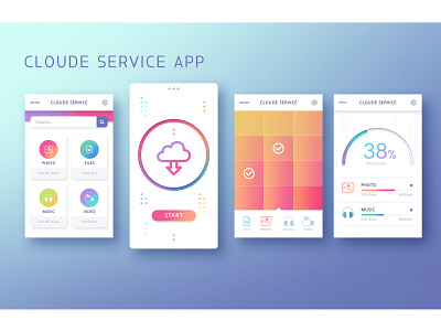 cloude service app app design gradient design service ui ux