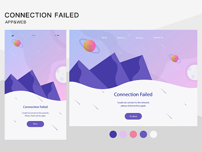 app&web connection failed app design illustration style sketch ui web
