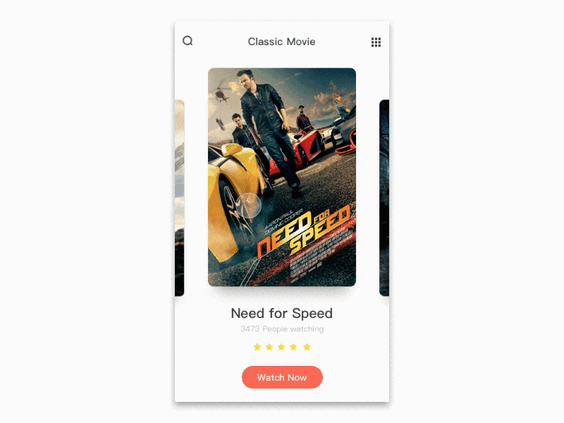 Choose movie Dynamic effect app design movie app principle ui ux