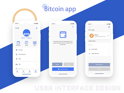 Bitcoin app app design sketch ui