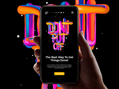 Mobile UI Design | Don't Put Off 3d calligraphy gradient graphic design lettering typography ui ui design ui mobile web design