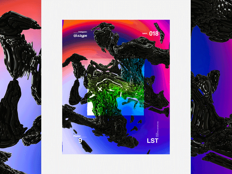 Poster #9 gradient visual design cinema4d 3d glitch animation motion design poster design poster graphic design