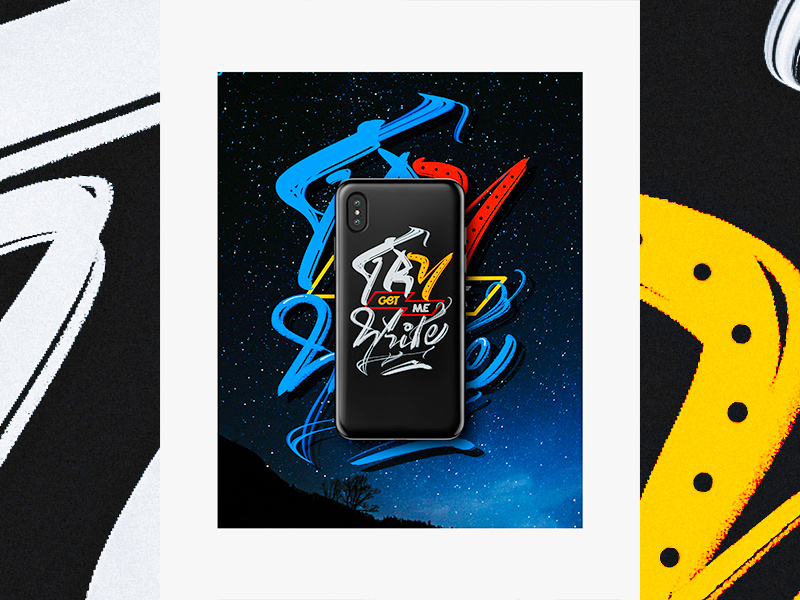 Try get me Write! smartphone iphone x case logotype vector lettering type design poster art calligraphy ux ui type abstract illustration 3d poster poster design gradient typography graphic design