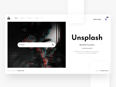 Unsplash Home Redesigned design photos redesign unsplash web web design webdesign website