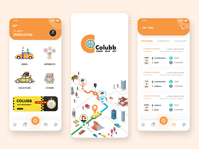 Colubb app branding design icon illustration illustrator mobile ui ux vector