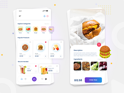 Foodie app design ios mobile typography ui ux vector