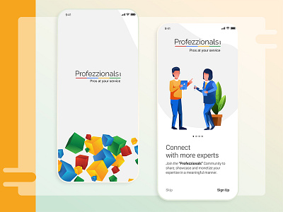 Profezzionals app branding design illustration illustrator ios mobile ui ux vector