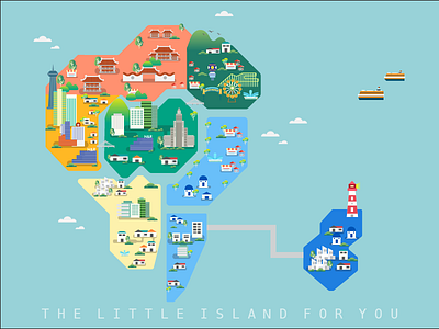 Lsle city cityscape illustration illustrator label map ui ux