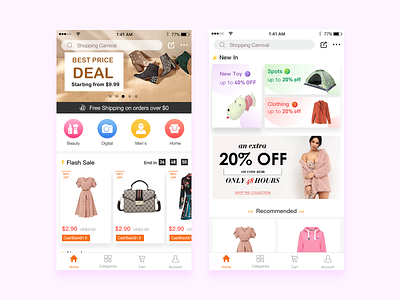 Shopping app branding export home illustration shopping ui ux