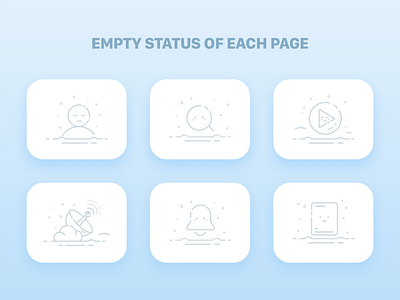 Empty Status Of Each Page app design empty empty states error icon illustration internet joyo message no network no signal paper people search ui video 设计