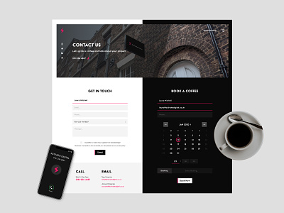 Contact Us Website booking business coffee contact contact us contactuspage form form field marketing meeting pink uiux web website