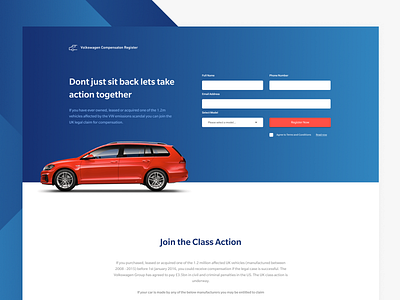 VW Landing Page cars landing page lead generation ui ux volkswagen web