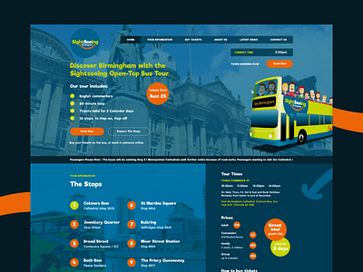 Sightseeing blue commercial desktop homepage orange tour ui uk ux website