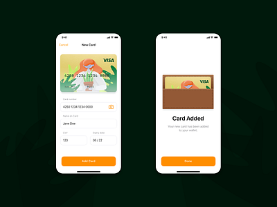 Commerce app - Add Card add a card app design commerce ios ui