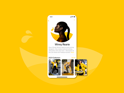 Fashion Profile app design ios profile sketchapp ui yellow