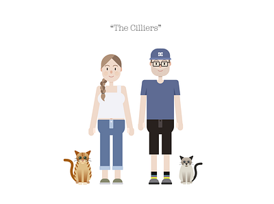 Cilliers family portrait character illustration sketch vector
