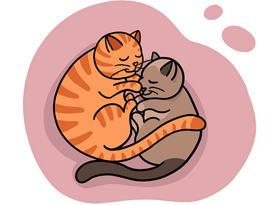 Kitty Cuddles cats illustration love procreate