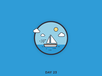 Daily Logo 23/50 - Boat boat brand clean dailylogo dailylogochallenge logo mark ocean ship simple vector water