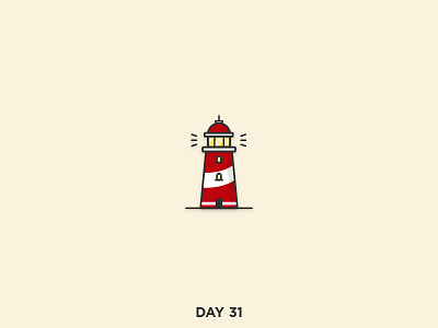 Daily Logo 31/50 - lighthouse brand branding clean dailylogo dailylogochallenge lighthouse logo mark red simple vector