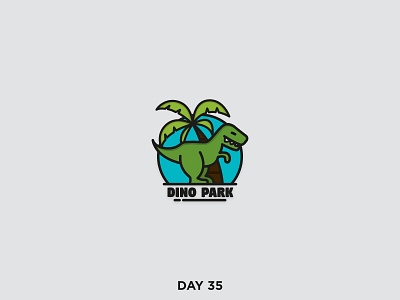 Daily Logo 35/50 - Dinosaur Park brand branding clean dailylogo dailylogochallenge dino dinosaur logo mark simple vector