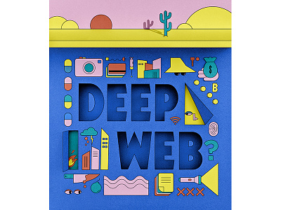Deep Web abstract illustration illustrator paper papercraft shapes vector