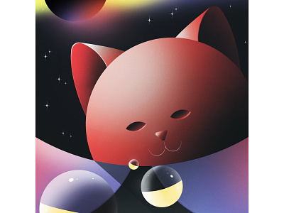Cosmic Field Trip abstract cats design illustration illustrator space