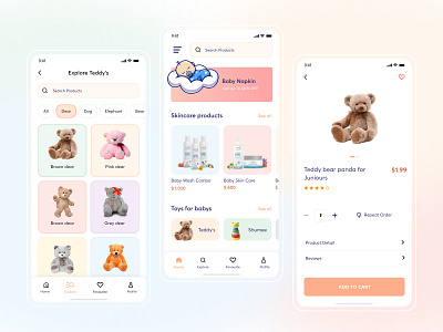 App for buying baby products app branding design illustration ui vector