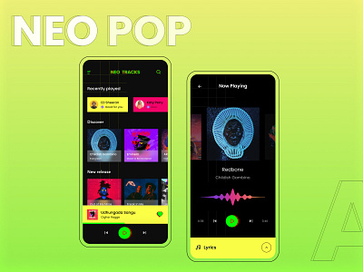 NEO POP- MUSIC APP app branding design illustration neopop ui website concept