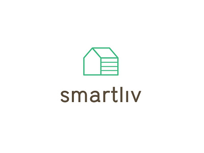 Smartliv logo darencurtis design green house icon line logo strong style symbol typography