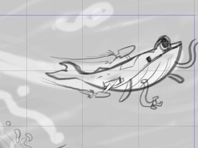 Sherbet WiP: Cyborg Whale detail cartoon whales wip