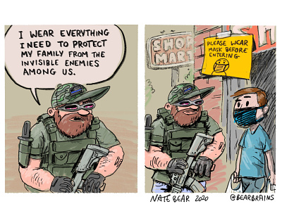 Maximum Protection! cartoon cartooning comics comicstrip illustration illustrators wear a mask webcomic