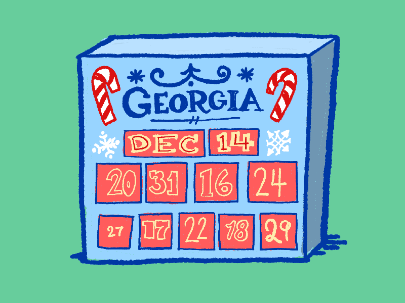Voter Early Georgia Advent Calendar GIF advent calendar animation cartoon cartooning christmas gif giphy illustration vote