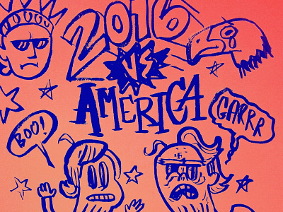 "2016 VS America" Sketch clinton election hillary politics sketchbook sketches trump