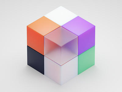 Fluent Design Cub 3d blender colorful cycles
