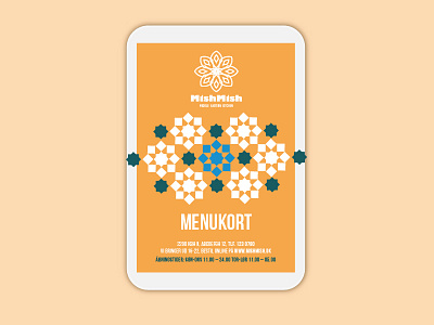 Menu Card a5 brochure layout menu mosaic pattern print restaurant