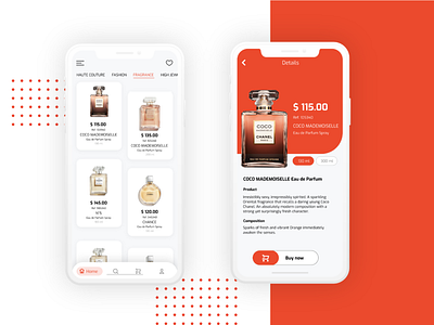 Coco chanel products UI Design