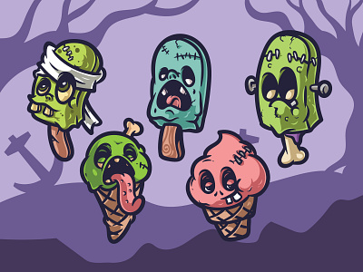 Ice cream zombie dead