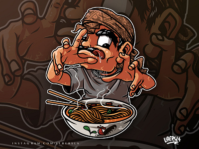 Mie ayam squad artwork art artwork blangkon branding chicken noodle design flat food illustration illustrator indonesia indonesian food inspiration java mie ayam mukbang noodle old ui vector