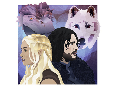 Daenerys and Jon daenerys game of thrones got illustration jon snow