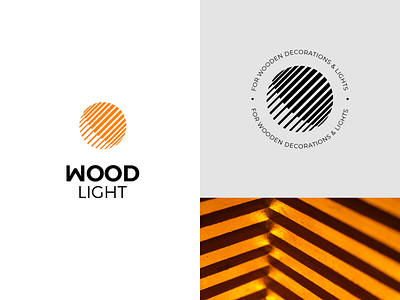 Wood Light Logo brand circle logo creative logo light logo logo design logodesign negative space negativespace professional logo seal stamp wood wooden