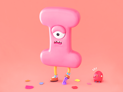 PATIV_I character 3d artwork c4d character cute graphic pink