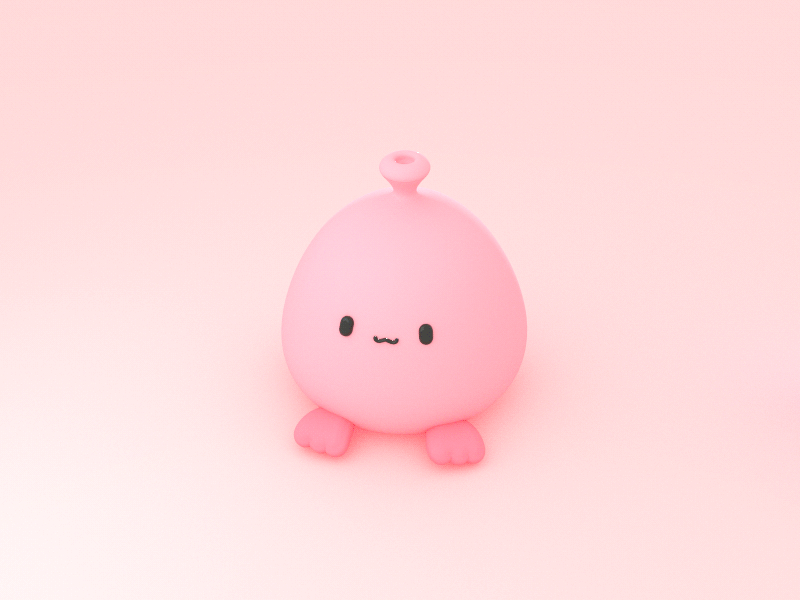 Pinky 3d c4d character cute pink soft