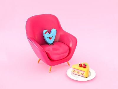 Break Time 3d artwork c4d character pati v pink