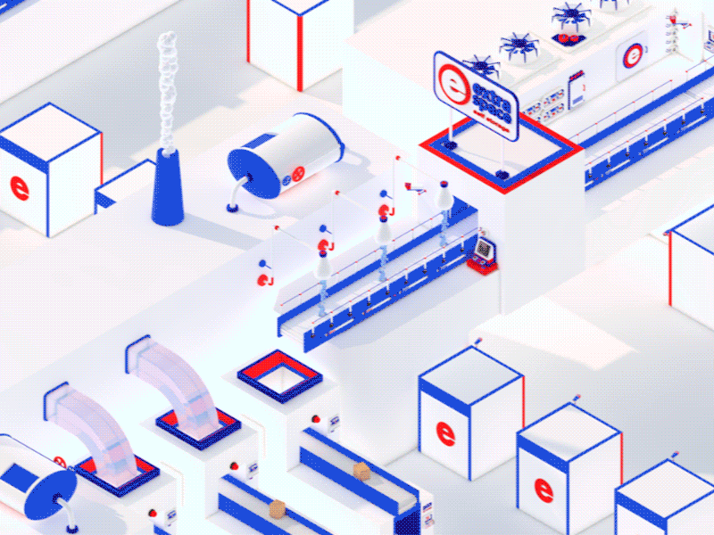 Extra Space | self storage 3d c4d extraspace factory isometric self storage